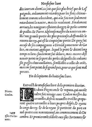 Extraict du neufiesme liure de la premiere dixaine.