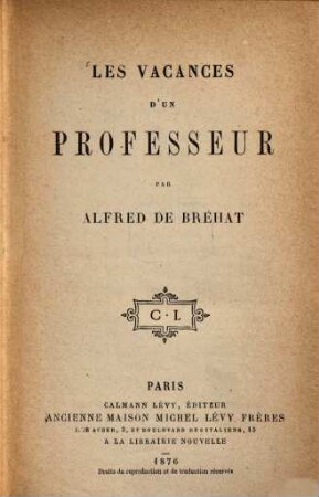 Les vacances d'un professeur