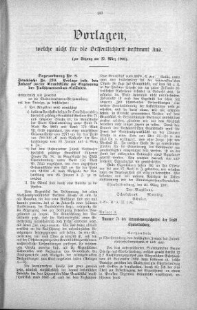Vorlagen welche nicht für die Oeffentlichkeit bestimmt sind., 27. März 1901