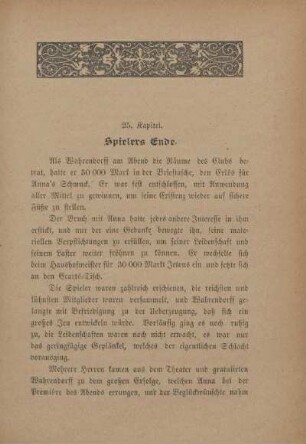 25. Kapitel. Spielers Ende