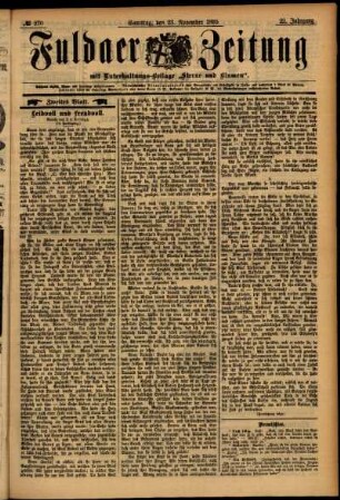 Zweite Ausgabe vom Samstag, den 23. November 1895.