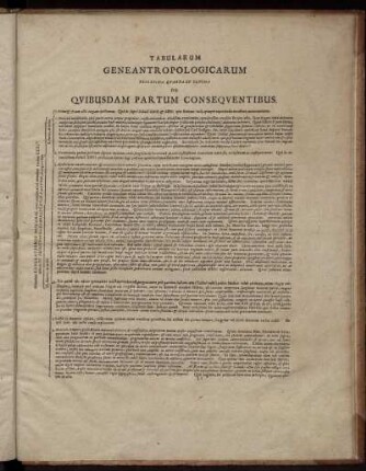 Tabularum Geneanthropologicarum Trigesima Quarta Et Ultima De Quibusdam Partum Consequentibus