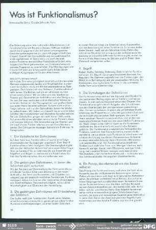 Was ist Funktionalismus?