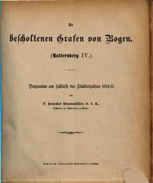 Jahres-Bericht über die Studien-Anstalt im Benediktinerstifte Metten : für das Studien-Jahr .... 1874/75