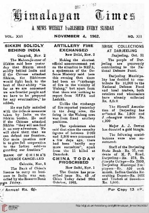 No. XII (04 November 1962)
