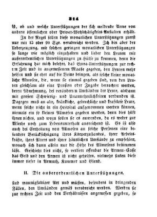 II. die außerordentlichen Unterstützungen