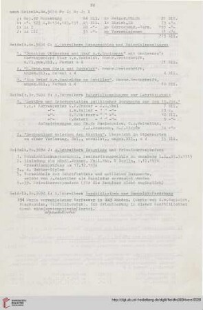 G. Schreibers Monographien und Materialsammlungen