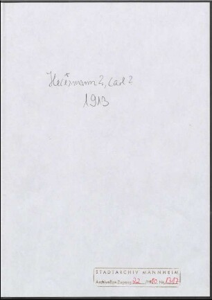 Heermann, C[...], Hamburg, an Wichert