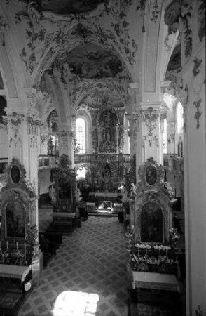 Andechs: Inneres der Kirche, von der Mitte der Empore