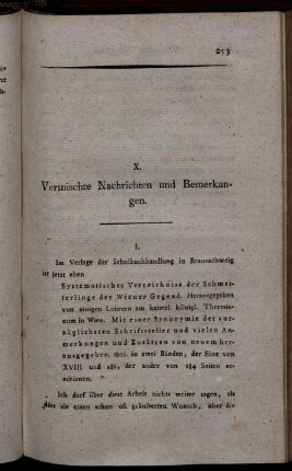X. Vermischte Nachrichten und Bemerkungen.