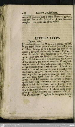 Lettera CCCIV. Signor mio!