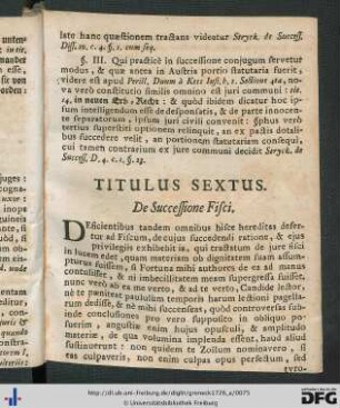 Titulus Sextus.