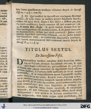 Titulus Sextus.