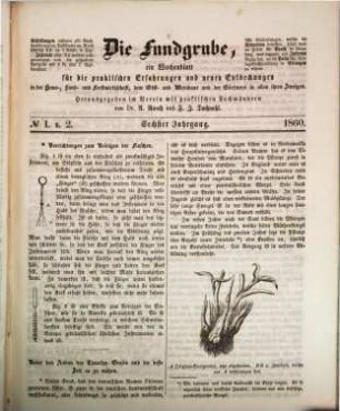 Die Fundgrube : Zeitschrift für die gesamten praktischen Bedürfnisse und Interessen des täglichen Lebens. 6. 1860
