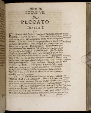 Locus VII. De Peccato.