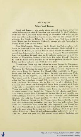 XII. Kapitel: Schlaf und Traum.