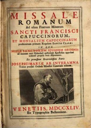 Missale Capuccin[orum]