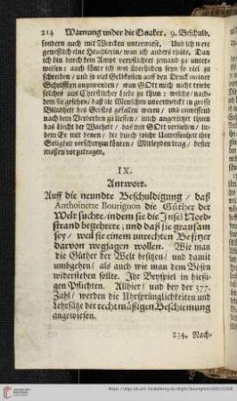 IX. Antwort