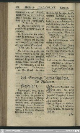 List Swietego Pawła Apostoła, do Galatow