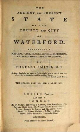The ancient and present state of the county and city of Waterford