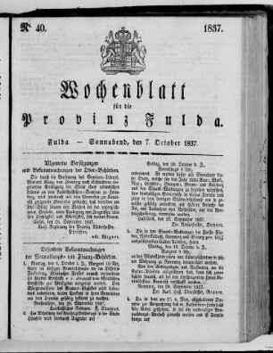 Nr. 40, Ausgabe vom 7. Oktober 1837