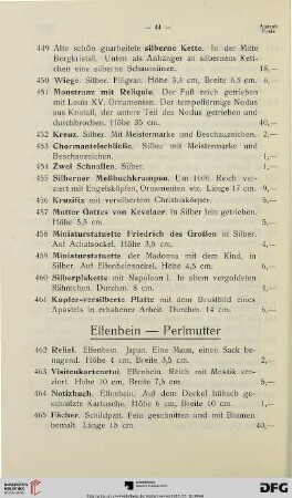 Elfenbein- Perlmutter (Nr. 462-469)