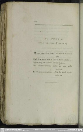 An Amalia. nach unserer Trennung