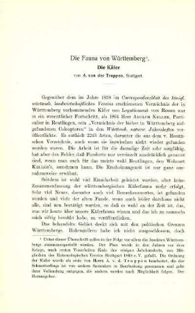 Die Fauna von Württemberg (Käfer)