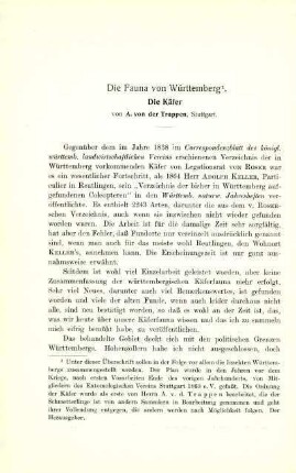 Die Fauna von Württemberg (Käfer)