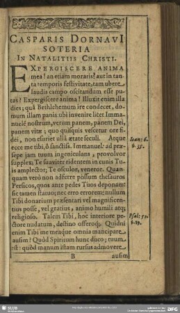 Casparis Dornaui[i] Soteria In Natalitiis Christi