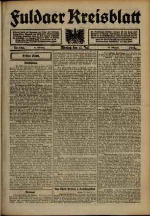 Ausgabe vom Montag, den 13. Juli 1914.