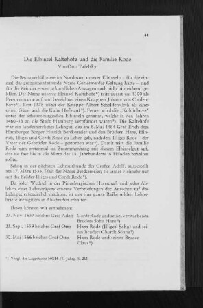Die Elbinsel Kaltehofe und die Familie Rode