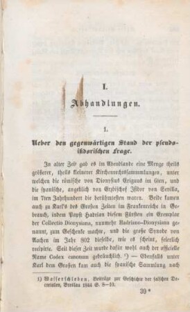 583-665 Ueber den gegenwärtigen Stand der pseudoisidorischen Frage