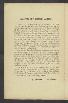 Vorrede zu vierten Auflage