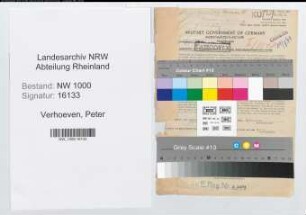 Entnazifizierung Peter Verhoeven, geb. 01.11.1890 (Buchbinder)
