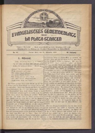 No. 48. Buenos Aires, den 24. November 1920. 26. Jahrgang