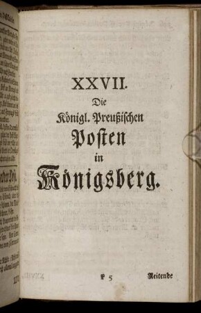 XXVII. Die Königl. Preußischen Posten in Königsberg. - XXXV. Die Posten der Stadt Münster.