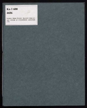 Specimen Observationum Variarum Ad Jurisprudentiam Spectantium