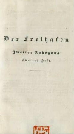 Zweiter Jahrgang. Zweites Heft