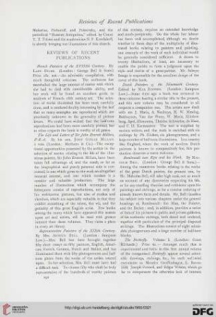 Reviews on recent publications
