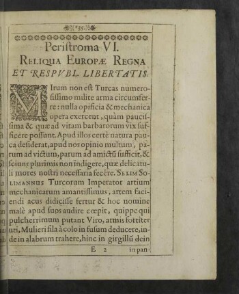 Peristroma VI. Reliqua Europae Regna et Respubl. Libertatis.