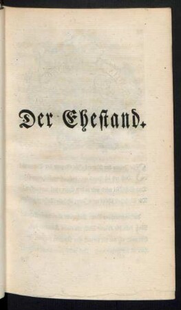 Der Ehestand