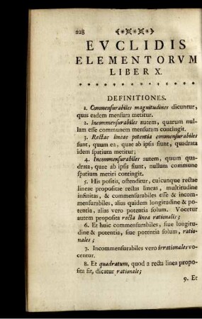 Elementorum Euclidis Liber X.
