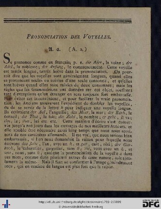 Prononciation des Voyelles.