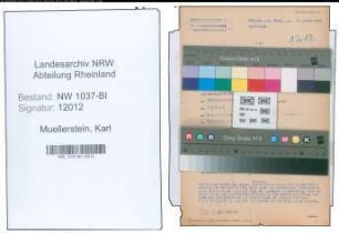 Entnazifizierung Karl Muellerstein , geb. 27.05.1892 (Arbeiter)