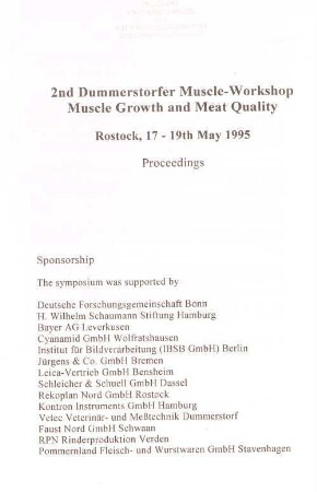 Proceedings : Rostock, 17 - 19th May 1995