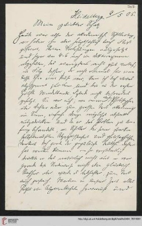 Heid. Hs. 3484,767: Brief von Eberhard Gothein an Marie Luise Gothein