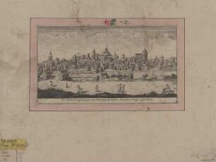Ansicht von Großenhain, Kupferstich, vor 1782 : Die Stadt Großenhaÿn, von der Anhöhe bey der Dresdner Straße gezeichnet / [Zeichner u. Stecher: Friedrich Gottlob Schlitterlau]. - [Dresden] , [vor 1782]. - 1 Kunstbl. : Kupferstich ; 25 x 13 cm