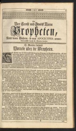 D. Martin Luthers Vorrede über die Propheten