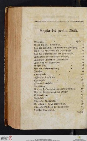Register des zweiten Theils